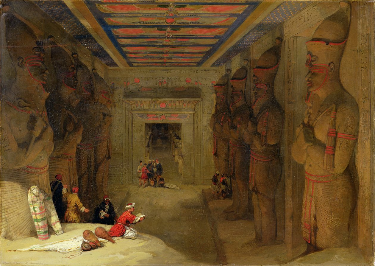 A Nagy Templom Hypostyle-terme Abu Simbelben, Egyiptomban alkotó: David Roberts