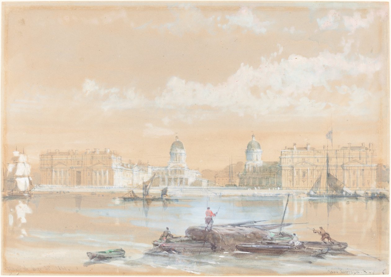 A Naval College a folyótól Greenwichben alkotó: David Roberts