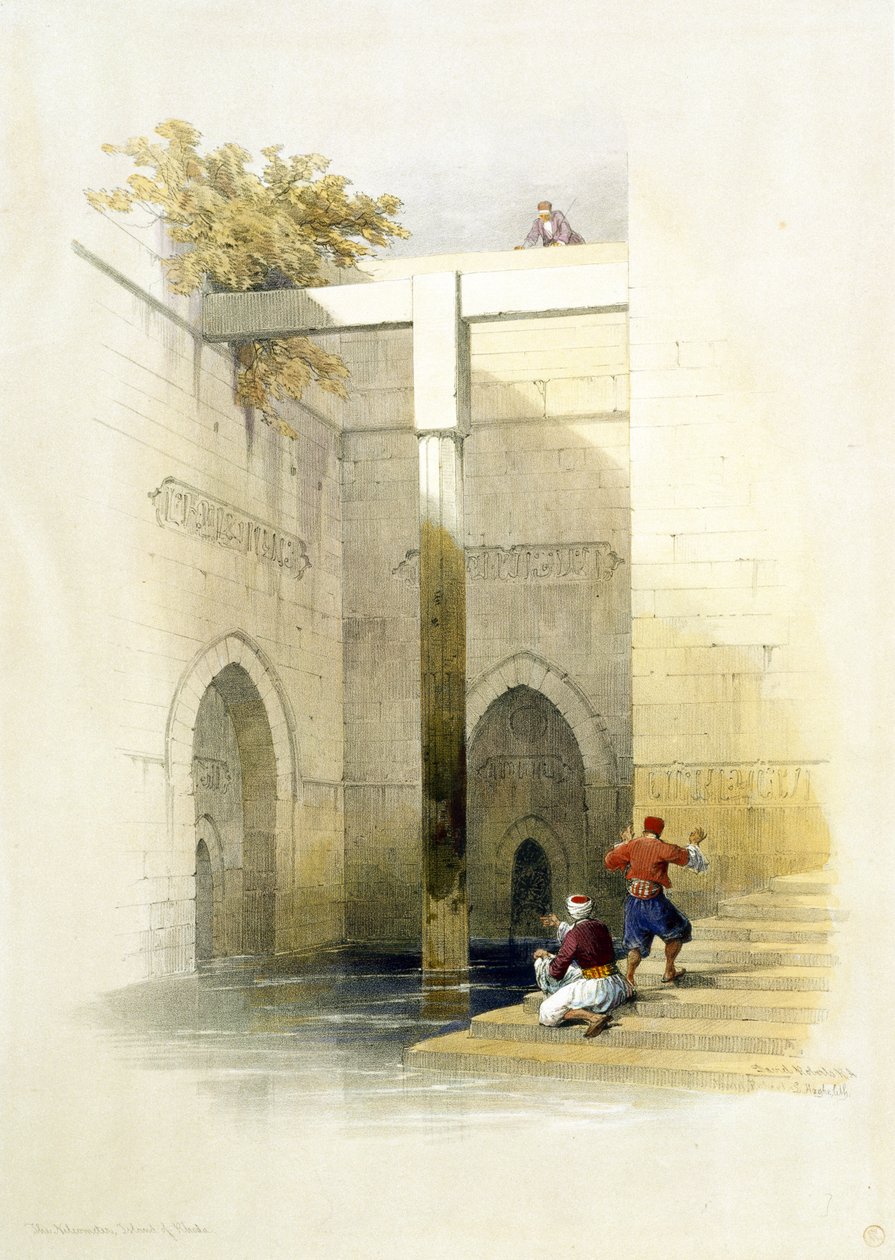 A Nileometer az Al-Rawdah-szigeten, Kairóban, Egyiptomból és Núbiából, Vol.3 alkotó: David Roberts