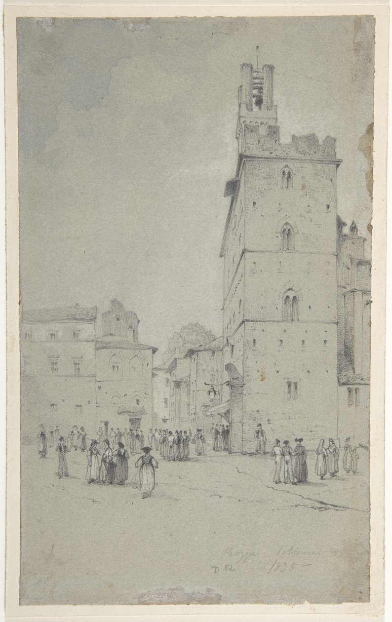 A Palazzo dei Priori, Volterra alkotó: David Roberts