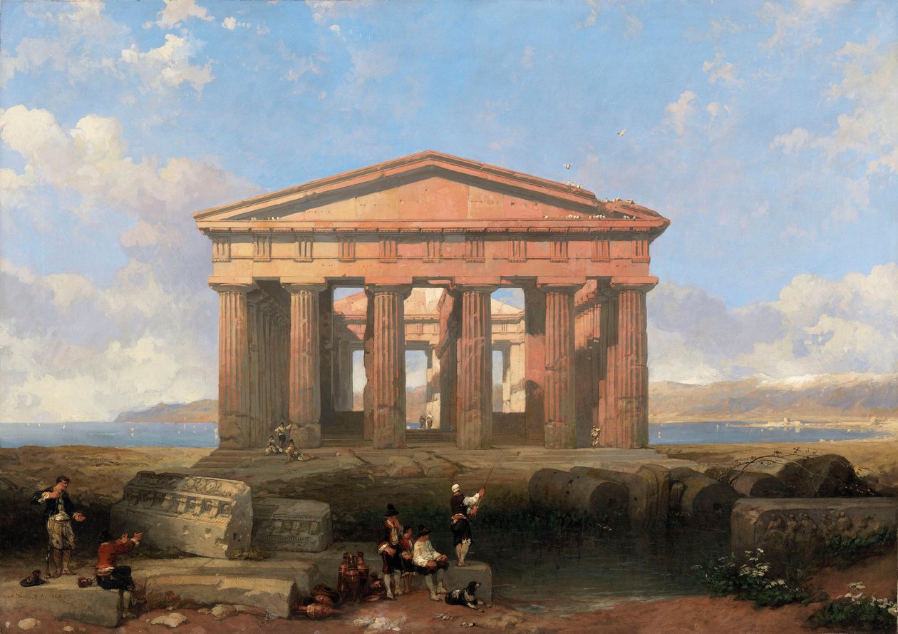 A Neptunusz-templom Paestumban alkotó: David Roberts