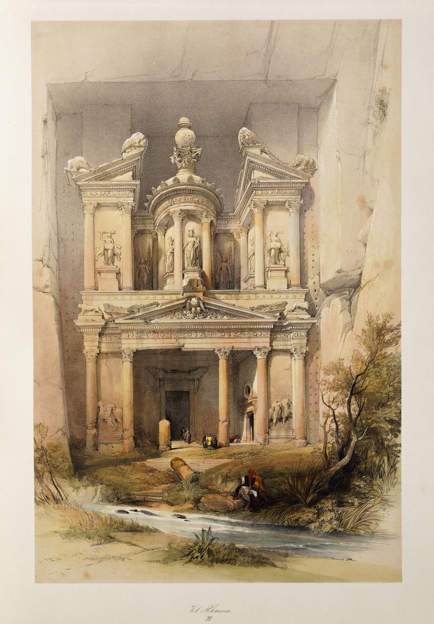 Kincstár - El Khasne, a "The Holy Land" sorozatból, 1842-1849 alkotó: David Roberts