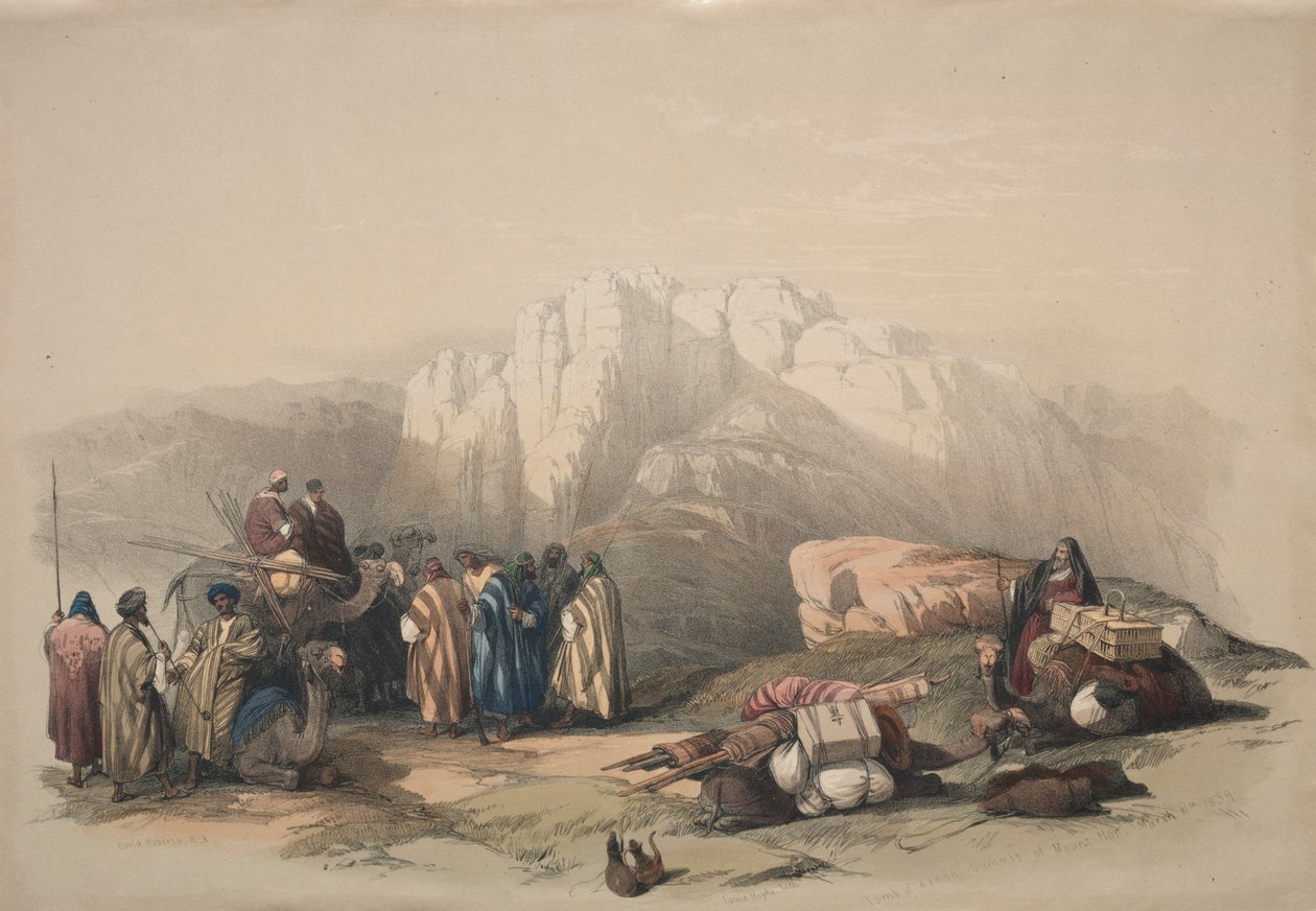 Áron sírja, a Hóreb-hegy csúcsa, 1839. alkotó: David Roberts