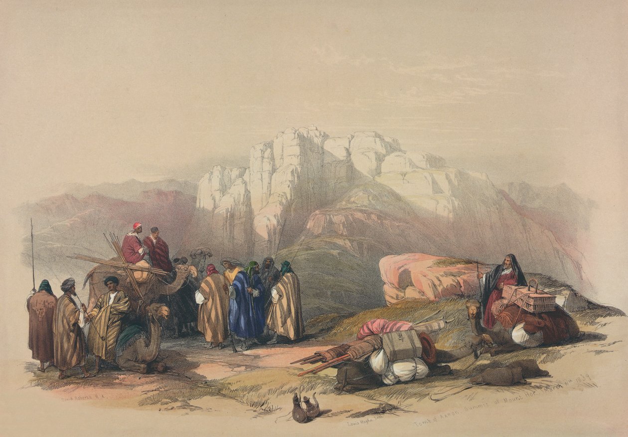 Aaron sírja a „Szentföldről”, Louis Haghe (1806-85) metszete alkotó: David Roberts