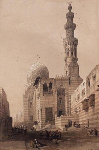 Qayt-bay szultán sírja a Keleti temetőben, vagy a kalifák sírjaiban, Kairó alkotó: David Roberts