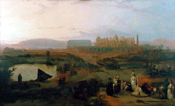 Kilátás a karnaki templom romjaira (olaj, vászon) alkotó: David Roberts