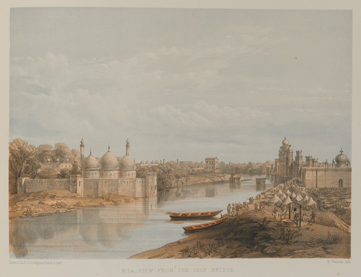 Kilátás a Vashídról, Lucknow alkotó: David Scott Lieutenant-Colonel (after) Dodgson
