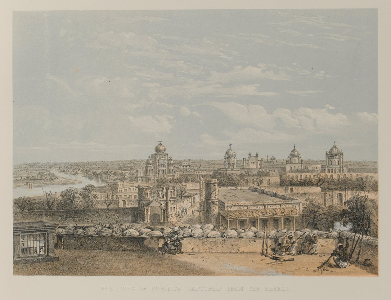 A lázadóktól elfoglalt pozíció képe, Lucknow alkotó: David Scott Lieutenant Colonel (after) Dodgson