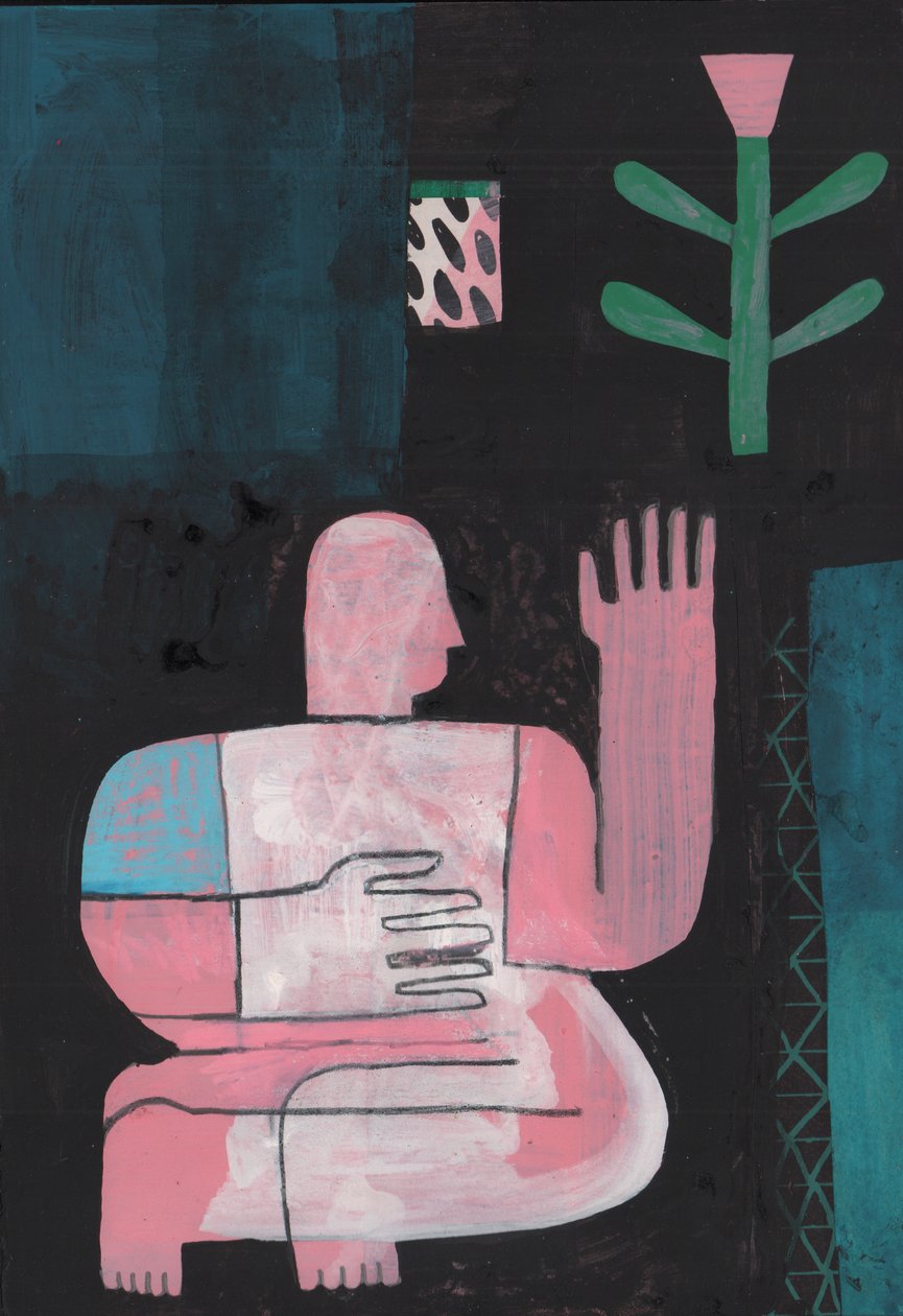 Fekete és kék 1, 2023 (vegyes festék papíron) alkotó: David Shillinglaw