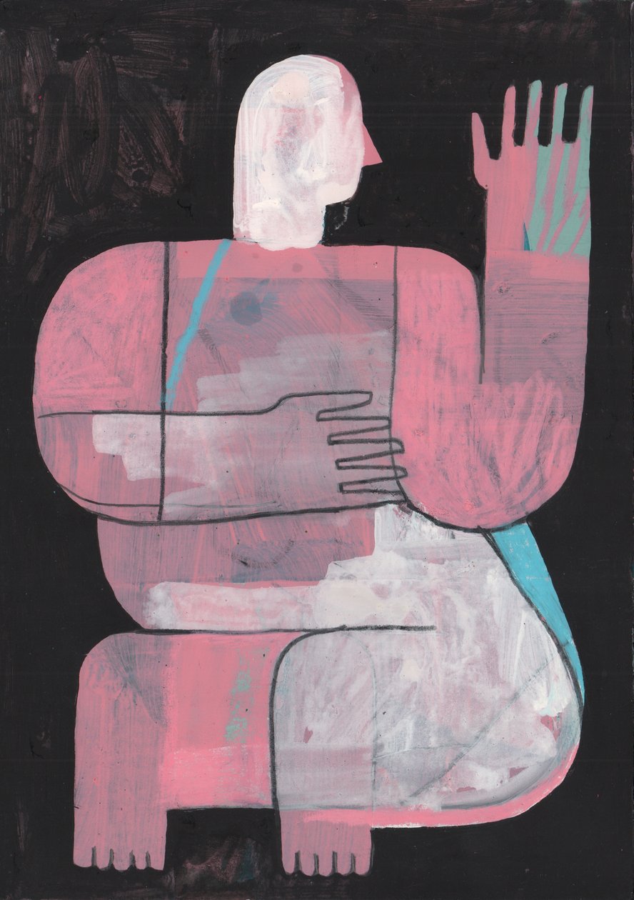 Fekete és kék 2, 2023 (vegyes festék papíron) alkotó: David Shillinglaw
