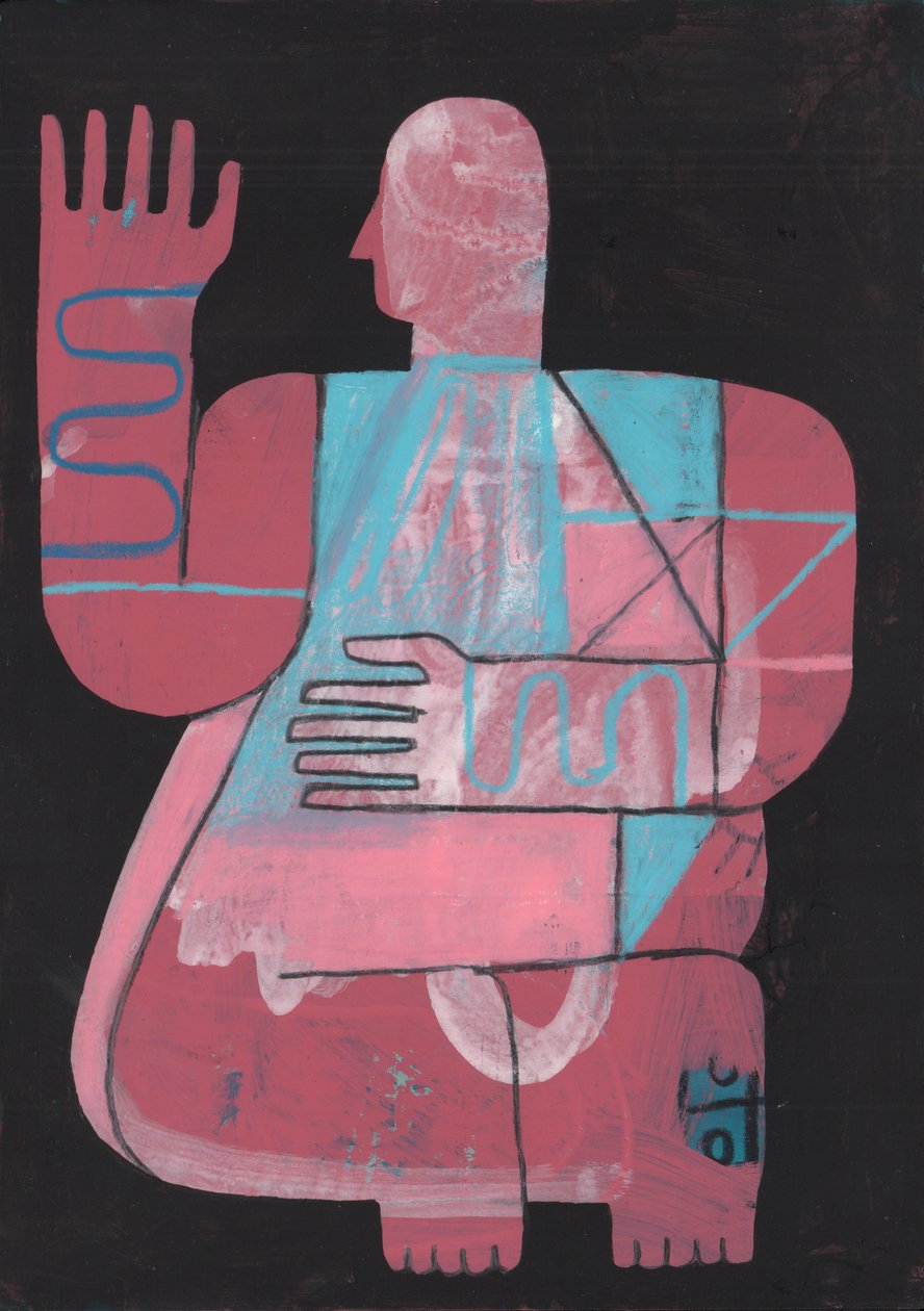 Fekete és kék 5, 2023 (vegyes festék papíron) alkotó: David Shillinglaw