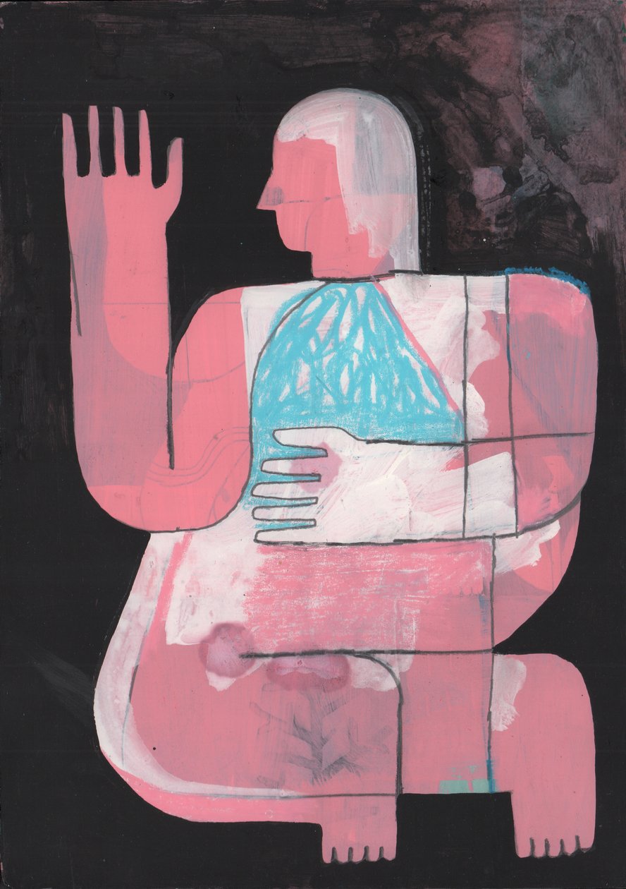 Black And Blue 7, 2023 (mixed paint on paper) alkotó: David Shillinglaw