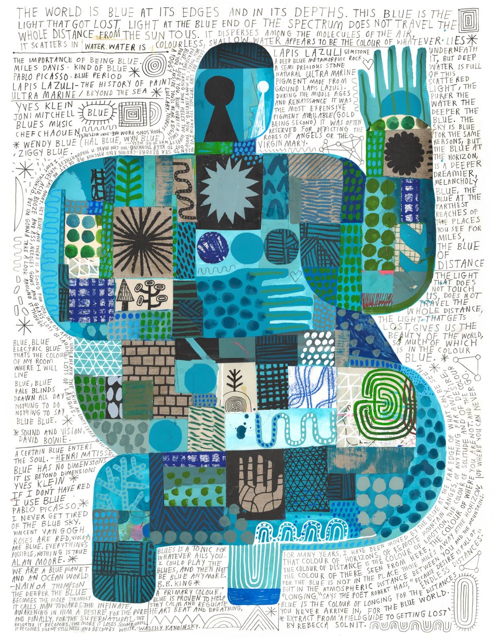 Blue At Its Edges, 2023 (akril és ceruza, papír) alkotó: David Shillinglaw