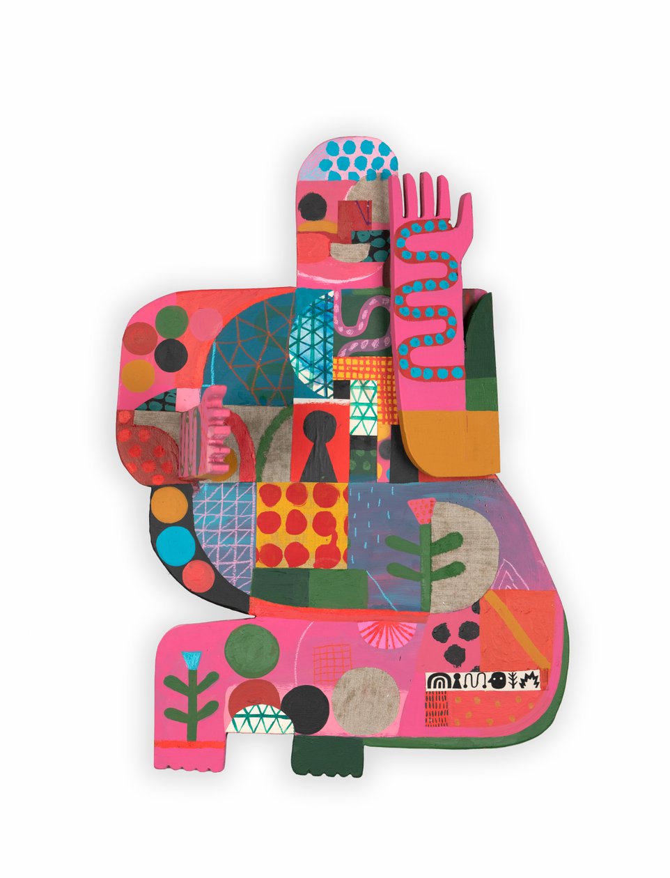 Hot Mess / Unhinged 2B, 2023 (mixed paint and collage on hinged wooden assemblage) alkotó: David Shillinglaw