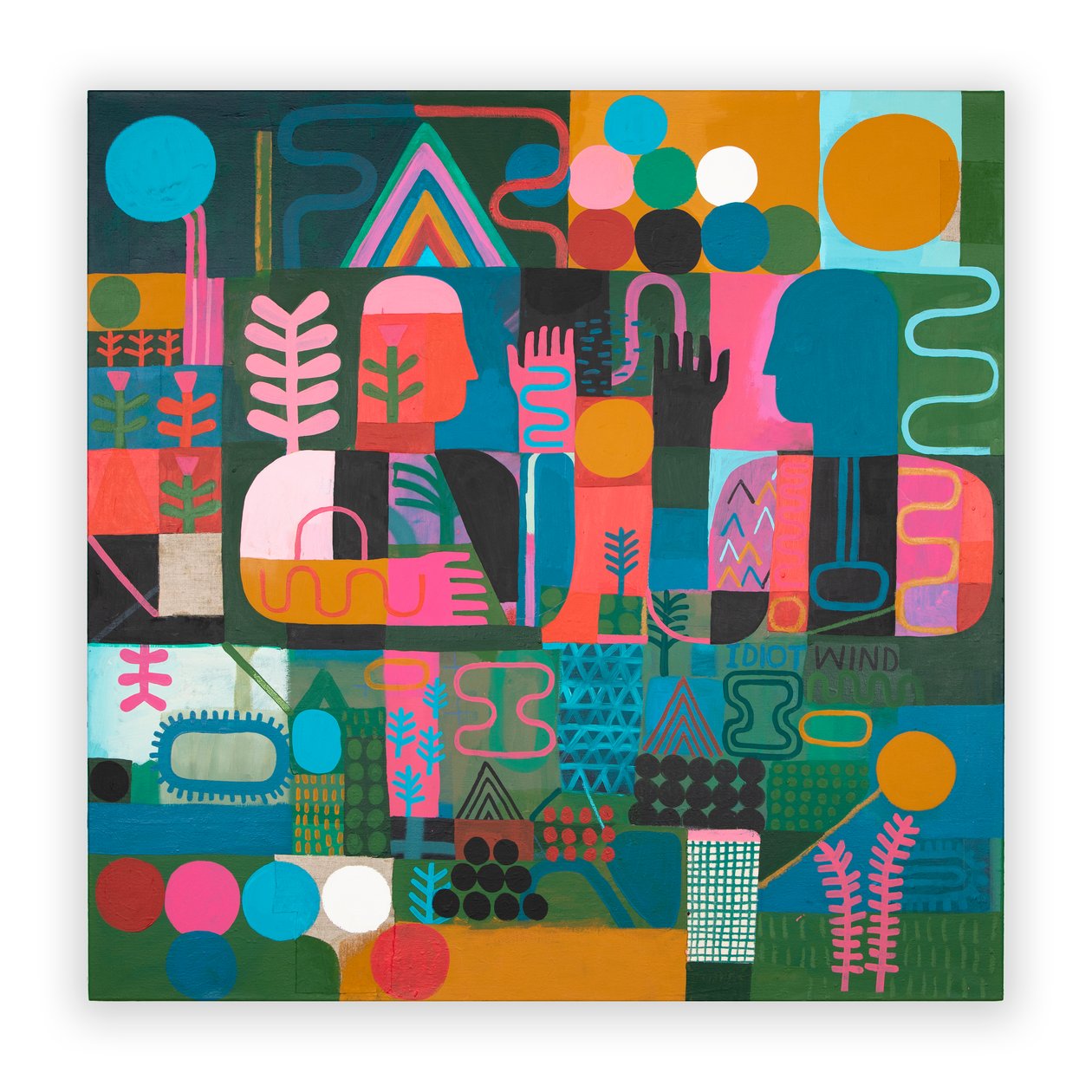 Idiot Wind, 2023 (festék és kollázs vegyes vászonra) alkotó: David Shillinglaw