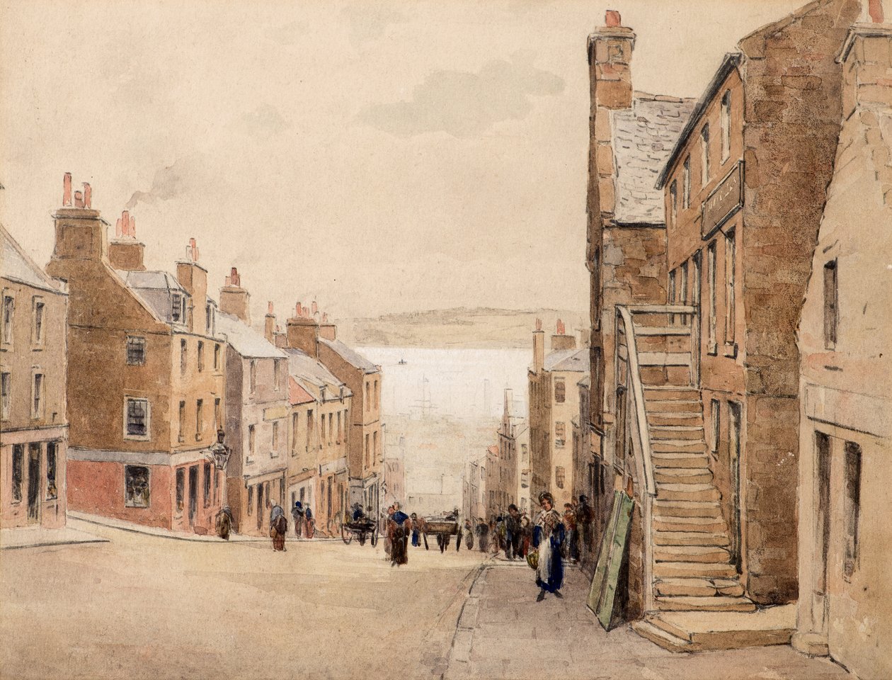 Hilltown az Ann Street-ről, Dundee Looking South (akvarell) alkotó: David Small