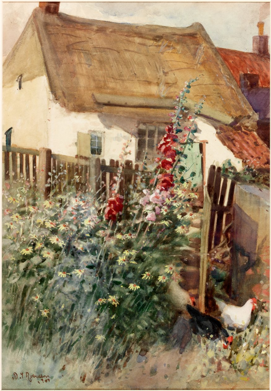 A kert (ceruza és akvarell a fedélzeten) alkotó: David T. Robertson
