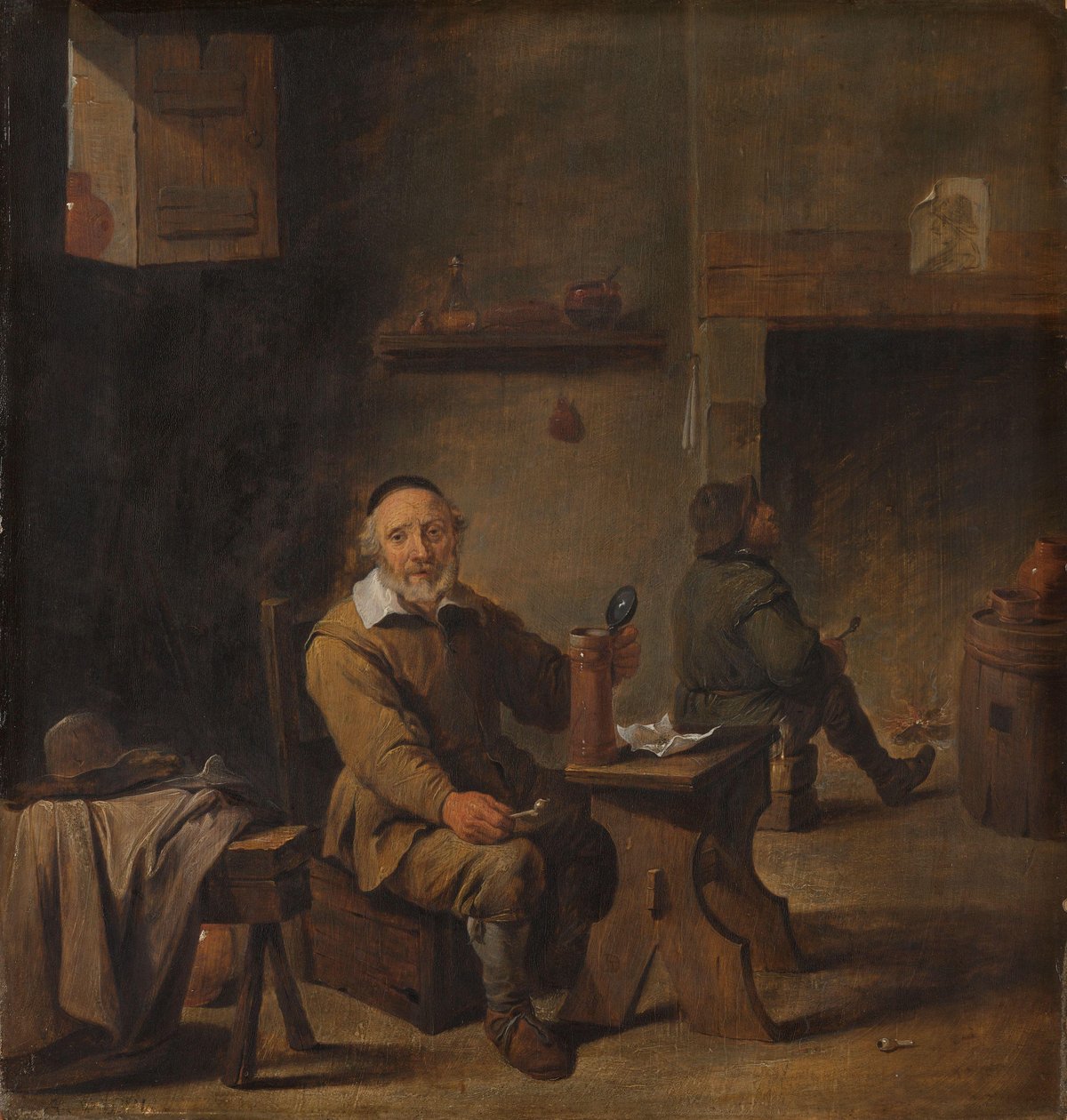Idős férfi ül egy kocsmában alkotó: David Teniers (II) (after)