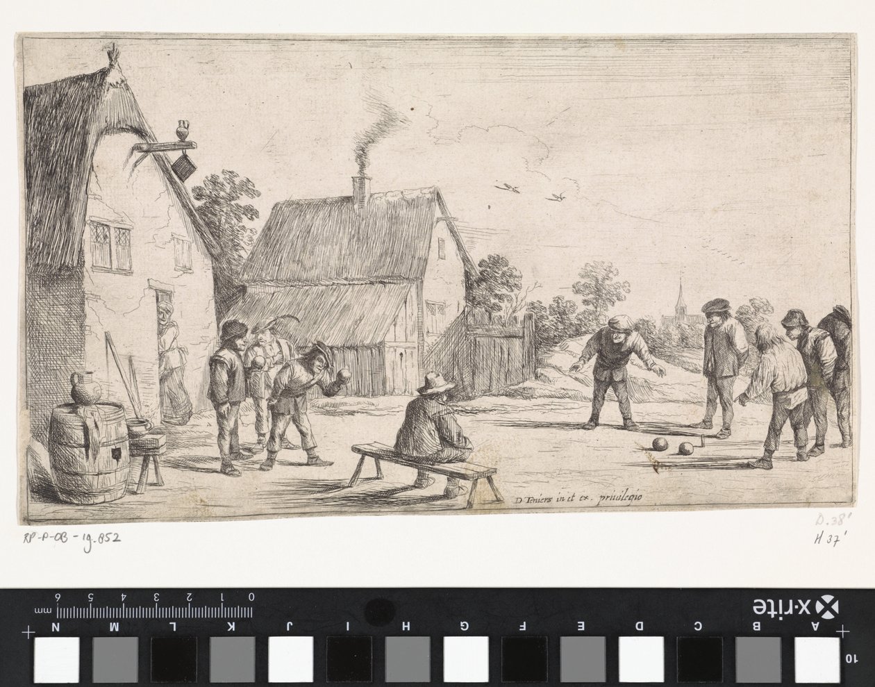 A gazdák golyót játszanak Műfaji jelenetek a szabadban (sorozat címe) alkotó: David Teniers (II)