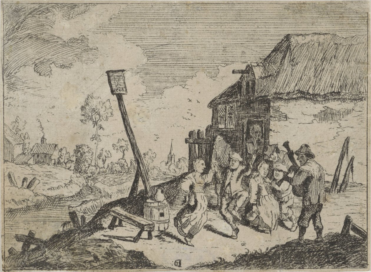 Táncoló parasztok egy fogadóban alkotó: David Teniers (II)
