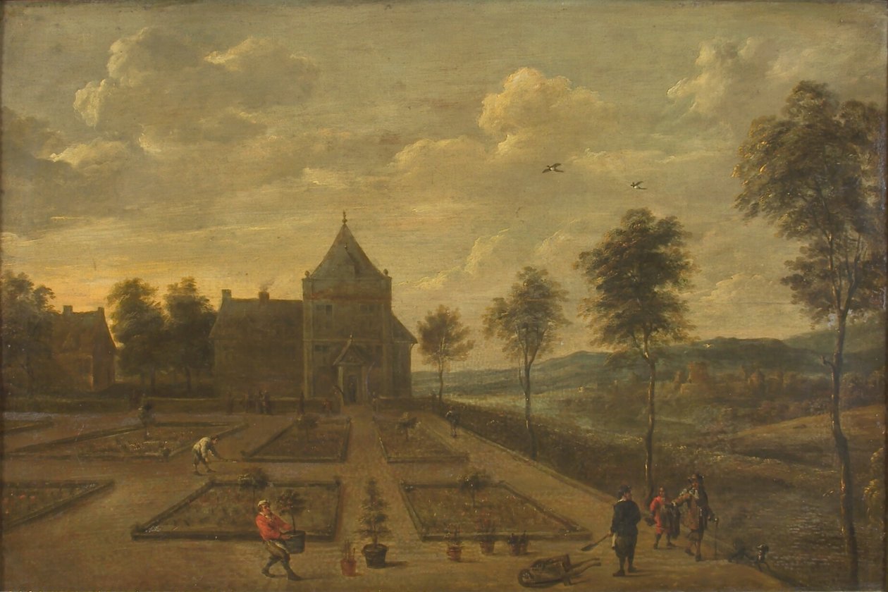 Kert egy vidéki ülés előtt alkotó: David Teniers II