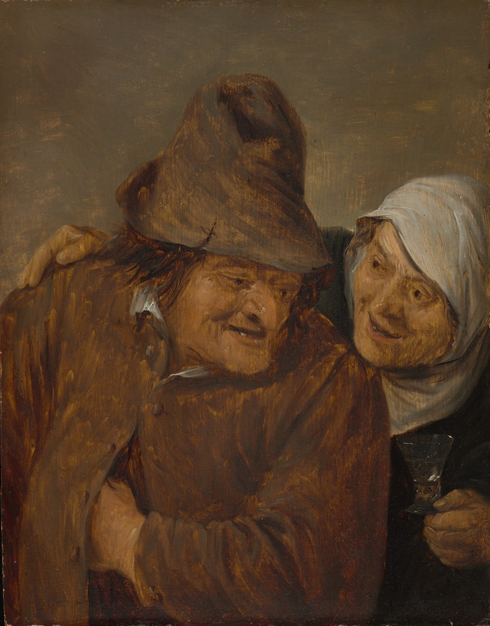 Két paraszt egy pohár borral, c. 1645. alkotó: David Teniers II
