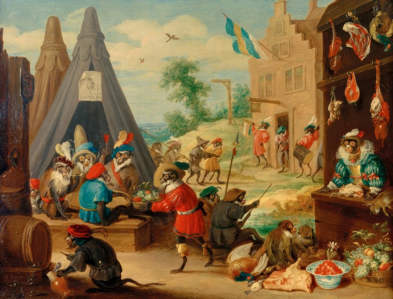 Affenfest alkotó: David Teniers the Younger