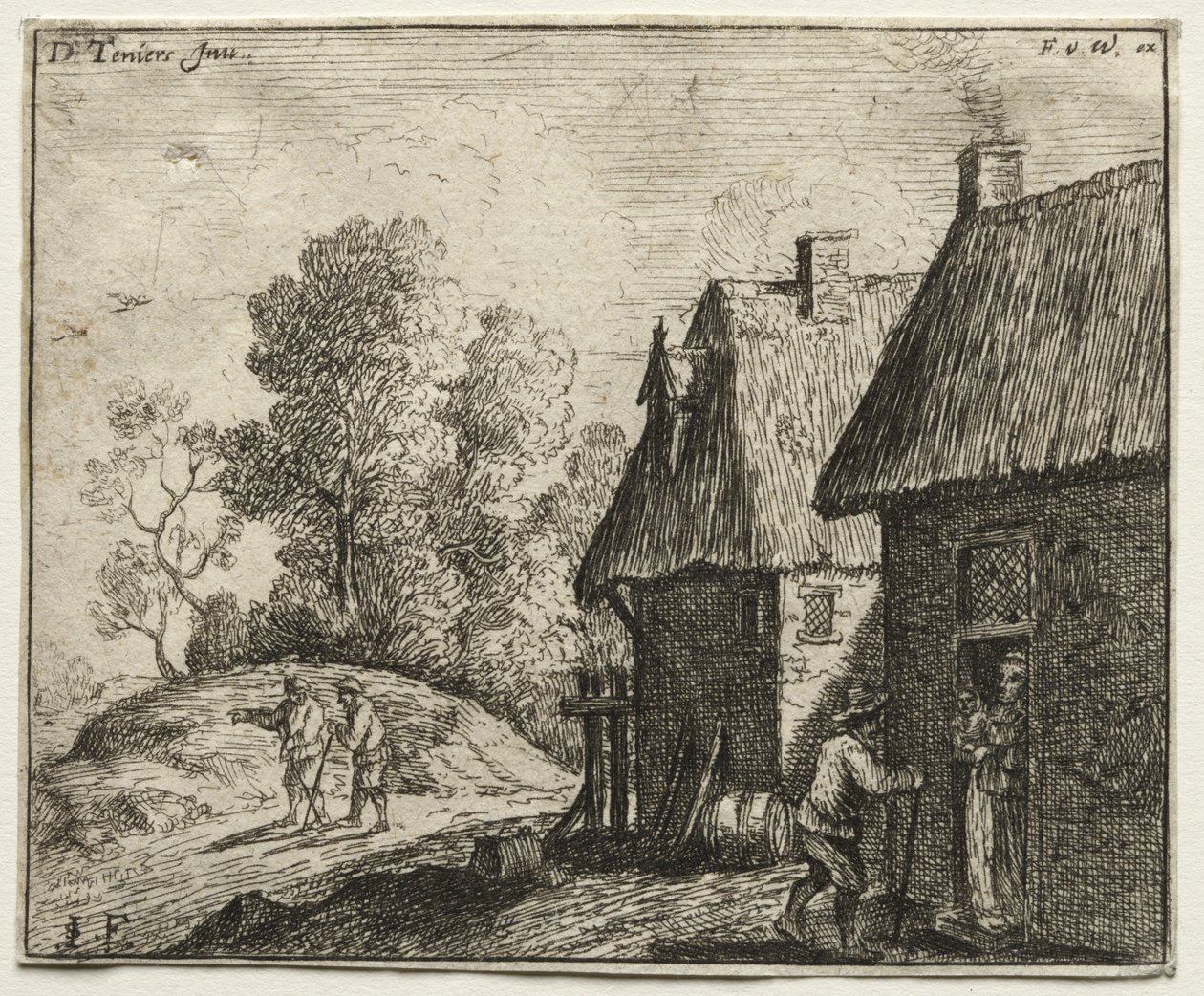 Paraszt beszél egy nővel. alkotó: David Teniers the Elder