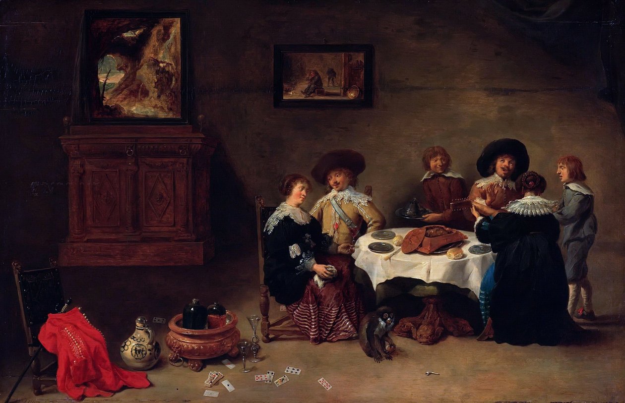 Egy társaság egy étkezésnél alkotó: David Teniers the Younger