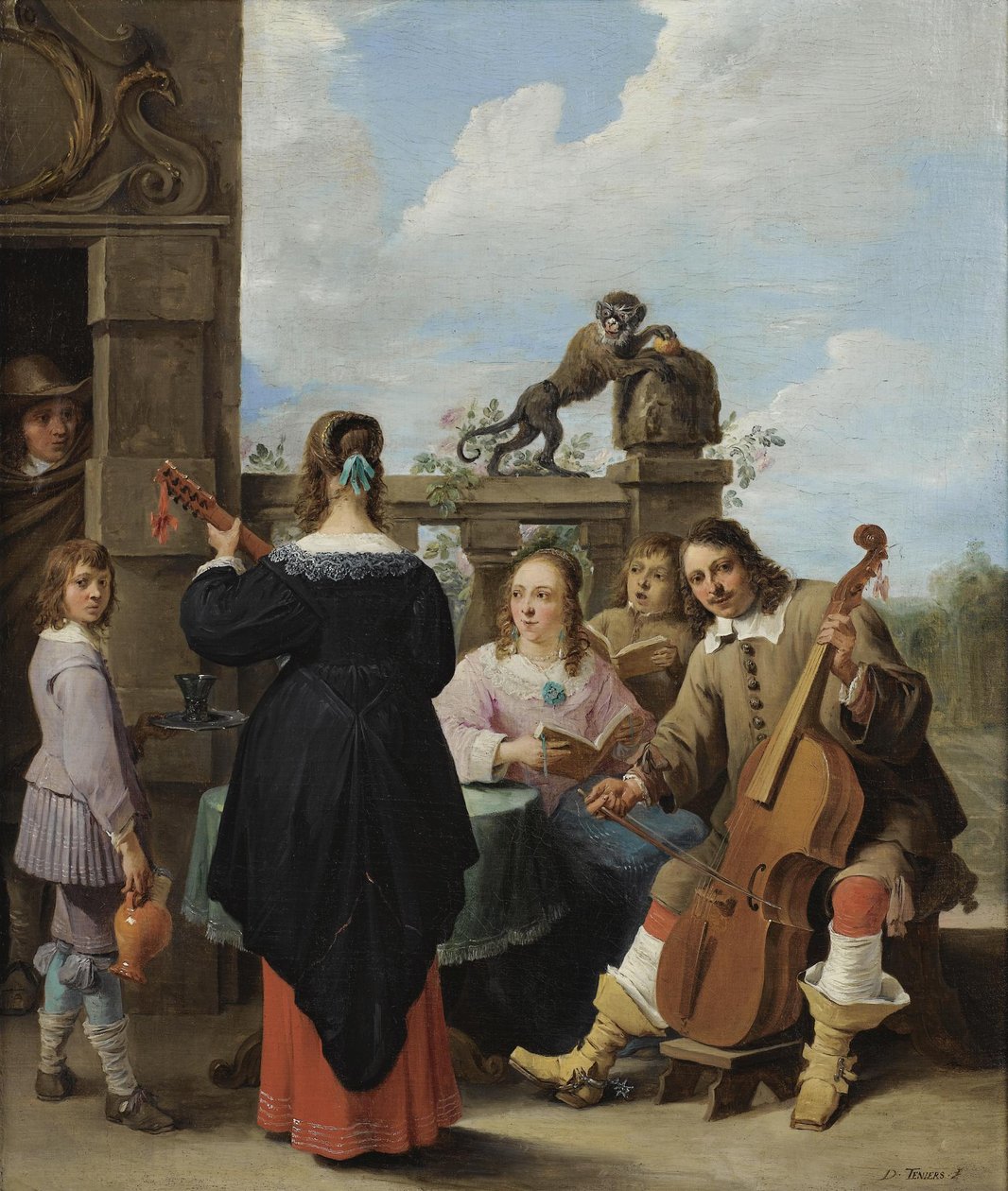 Családi koncert a teraszon alkotó: David Teniers the Younger
