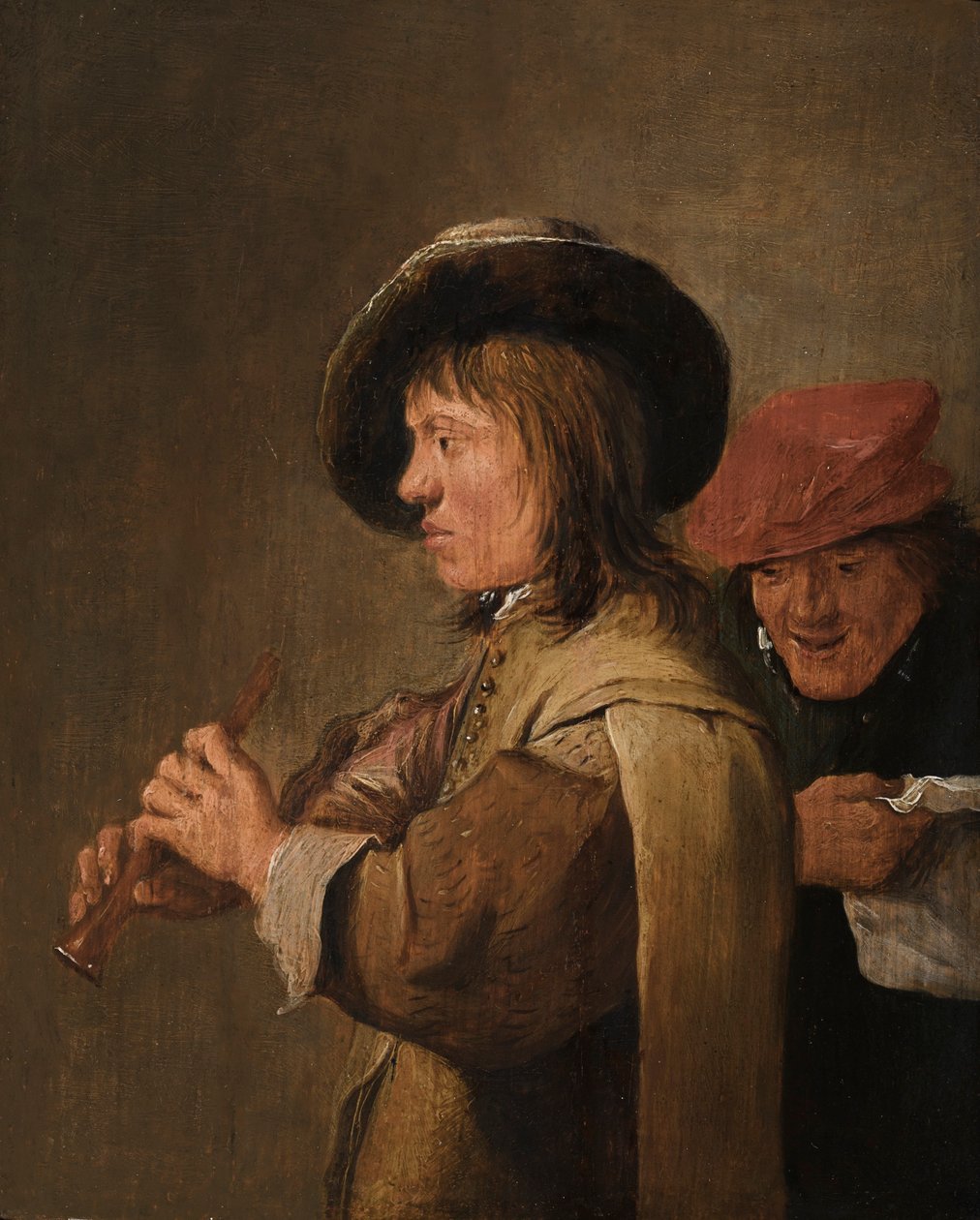 Egy fuvolaművész profilban alkotó: David Teniers the Younger
