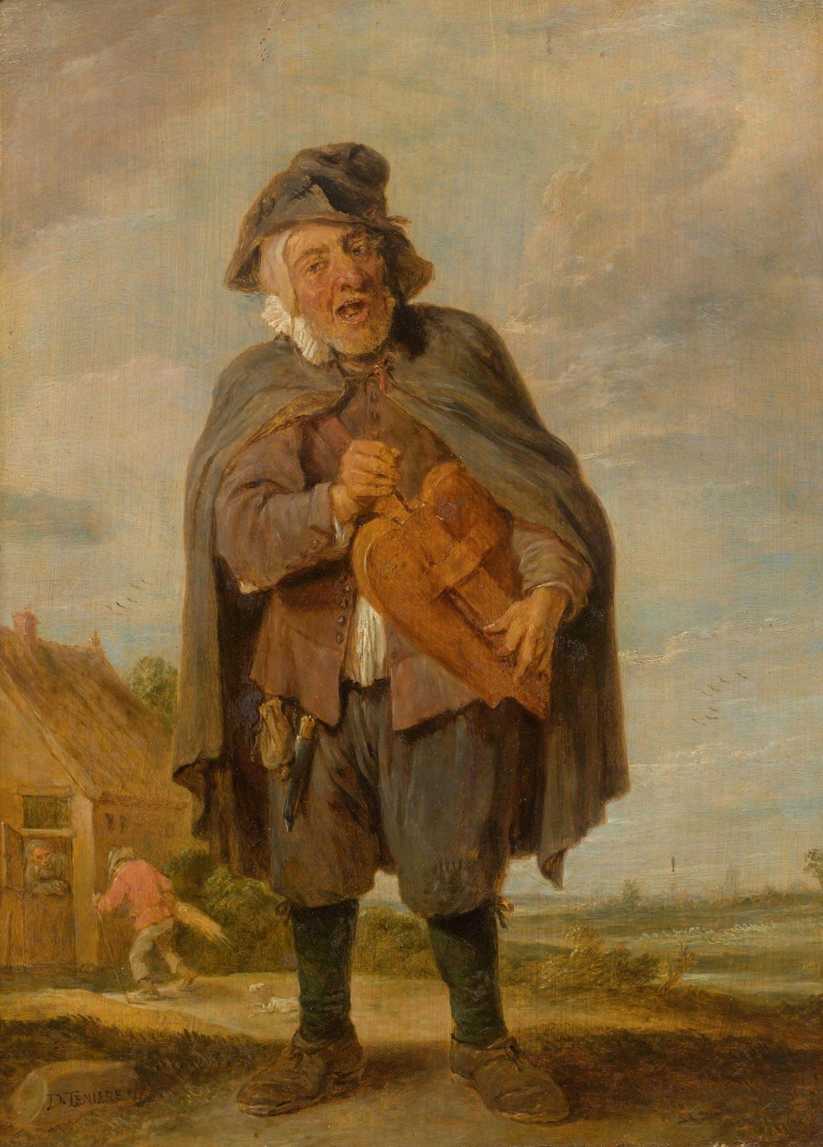 Zenélés hordóorgonával alkotó: David Teniers the Younger