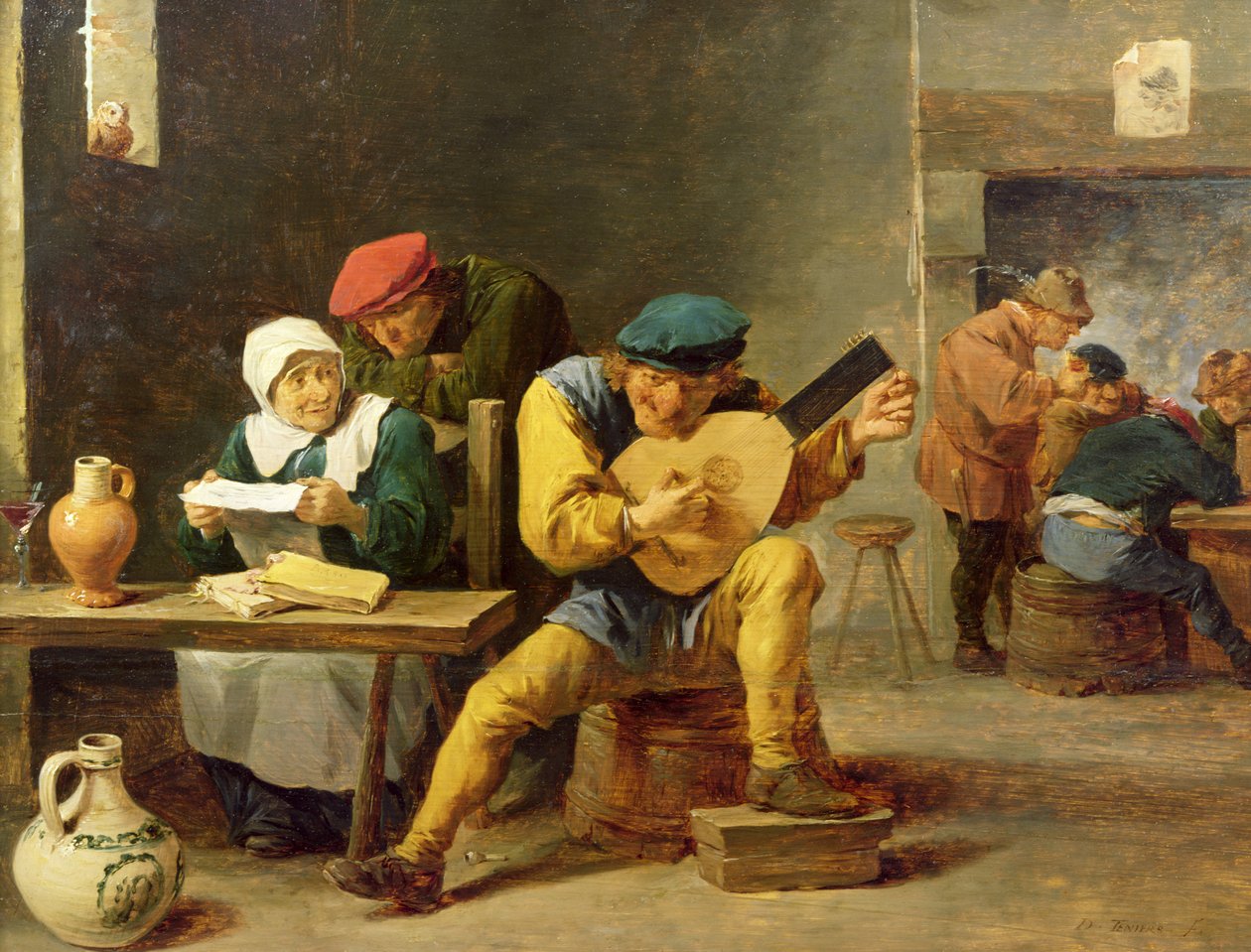 Parasztok zenélnek egy fogadóban, 1635 körül (olaj, tölgy) alkotó: David Teniers the Younger
