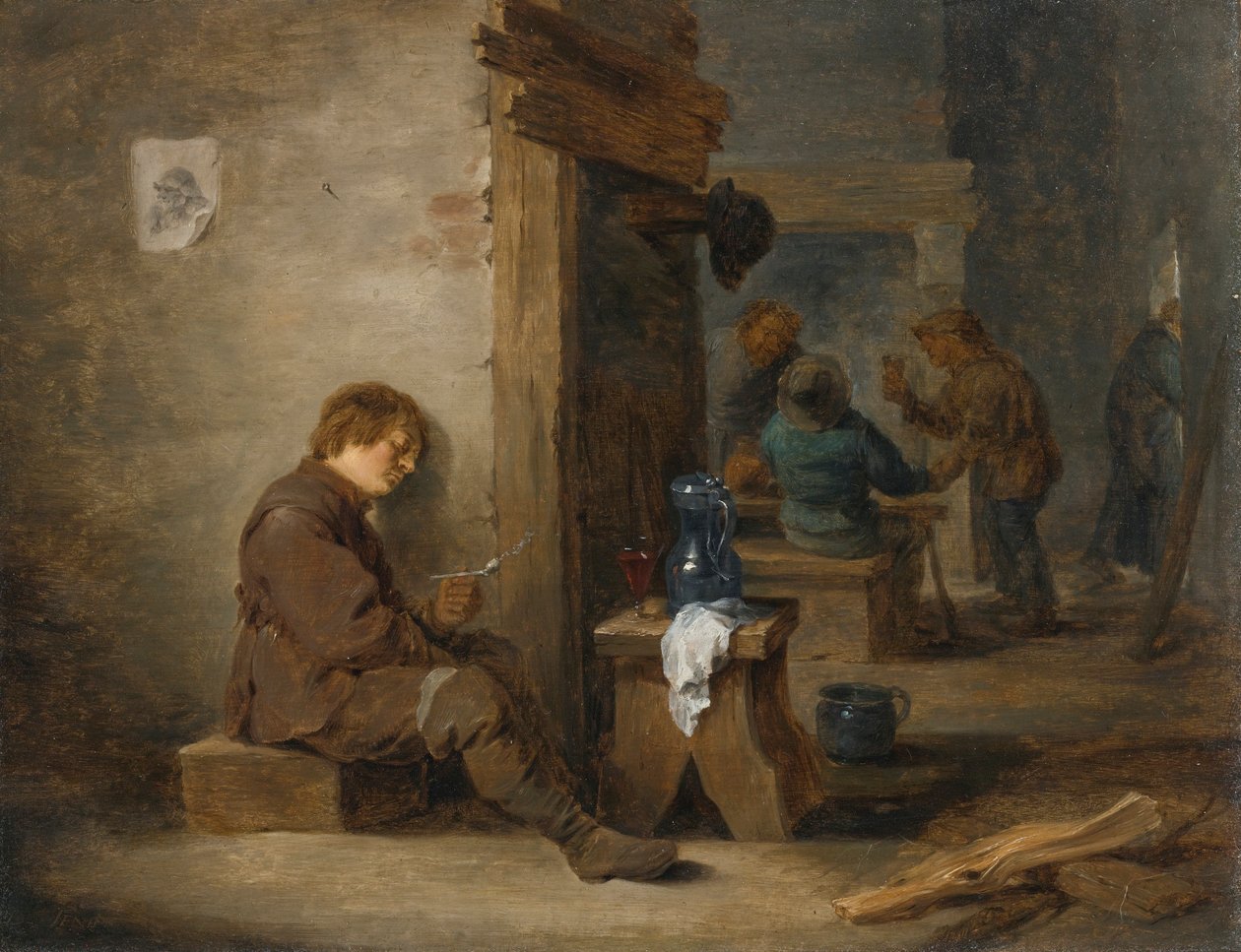 Dohányzó és ivó parasztok alkotó: David Teniers the Younger