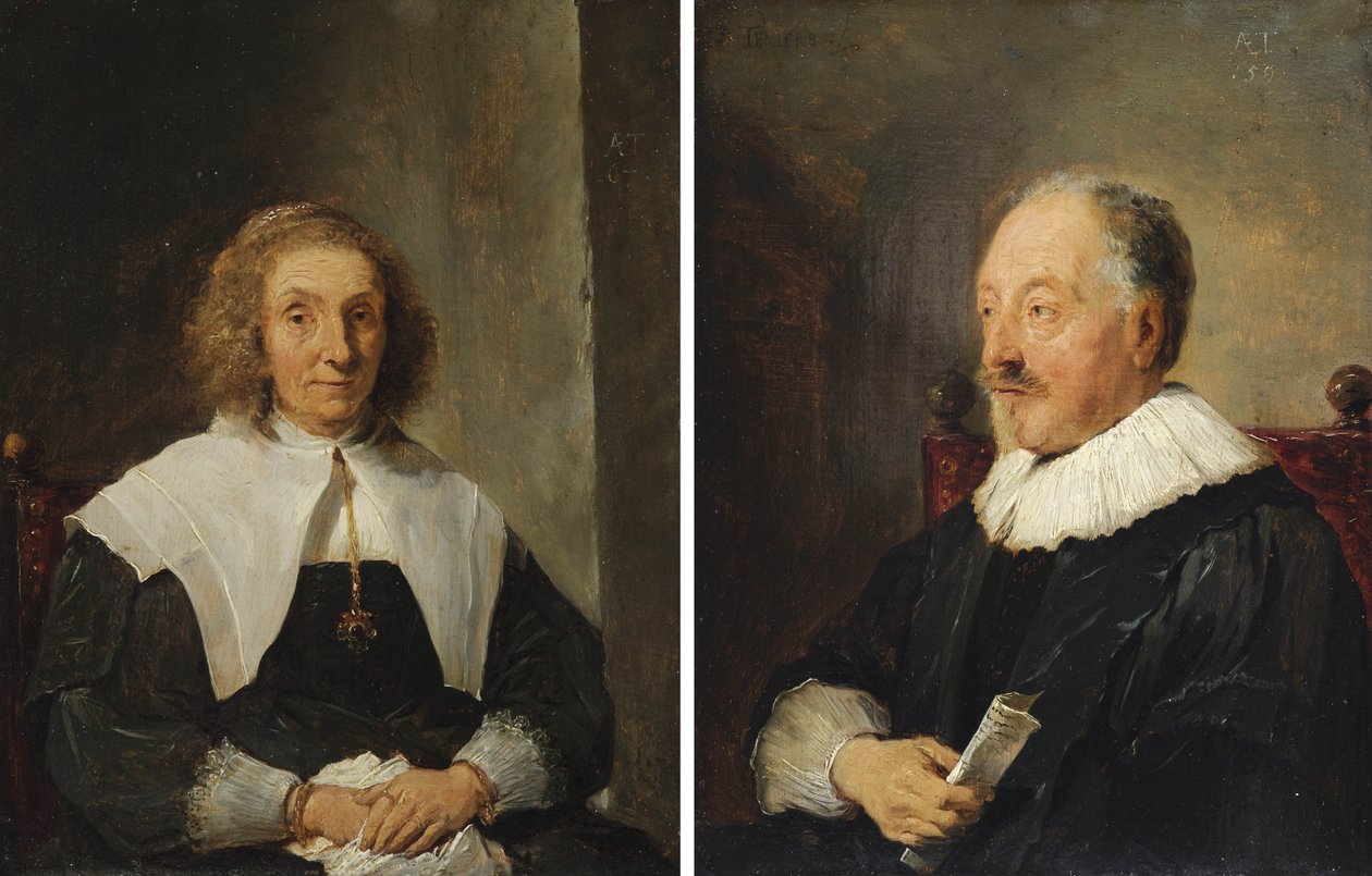 Egy nő portréja és egy férfi portréja alkotó: David Teniers the Younger