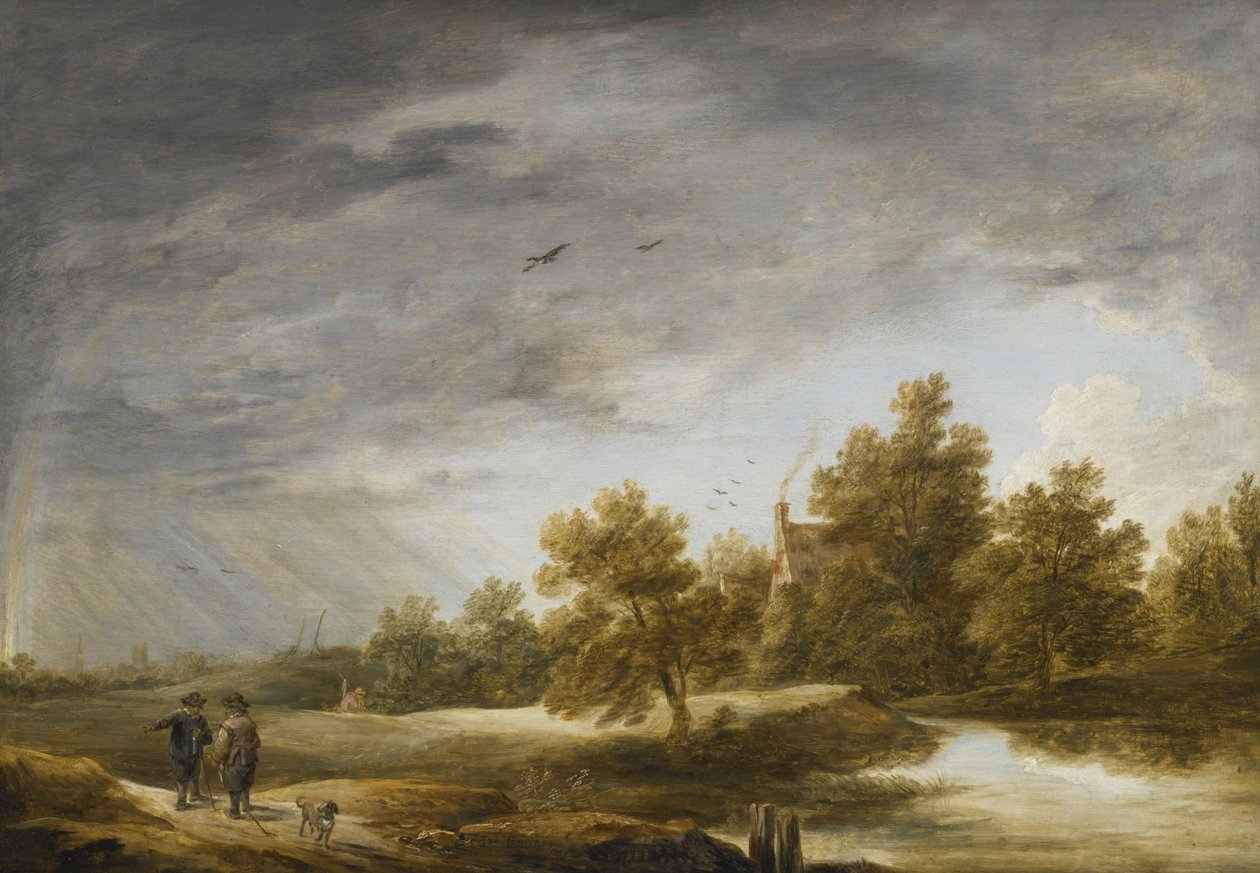 Folyami táj szivárvánnyal alkotó: David Teniers the Younger