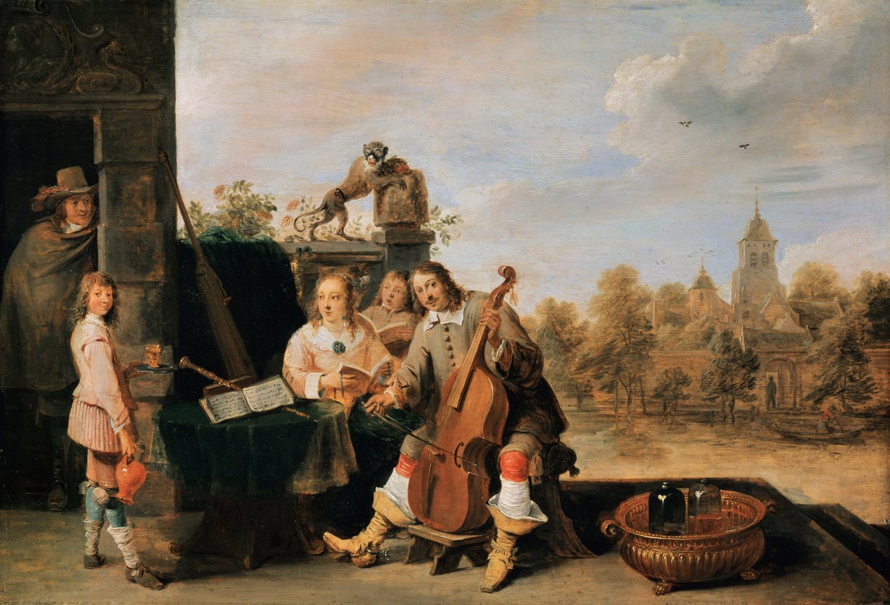 Önarckép családdal, c. 1645 alkotó: David Teniers the Younger
