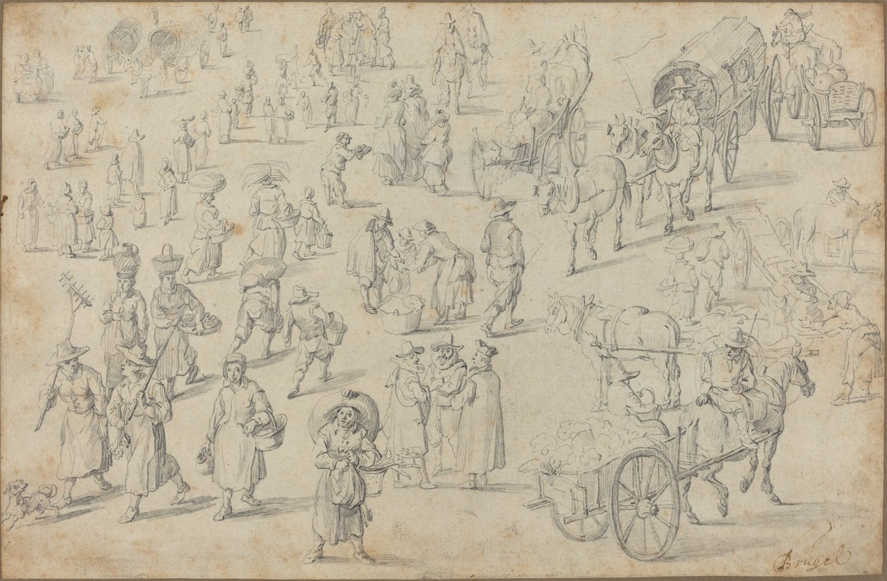 Tanulmányok a piaci adatokról alkotó: David Teniers the Younger