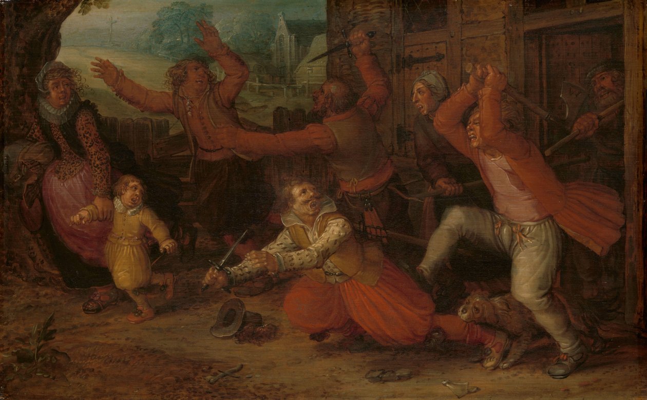 Parasztöröm (A kiűzetés) alkotó: David Vinckboons (I) (workshop of)