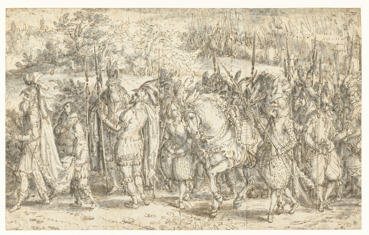 Quintus Fabius Maximus, aki gyalog találkozik fiával Quintus Fabius Maximus Cunctator gyalog megy, hogy találkozzon fiával alkotó: David Vinckboons (I)
