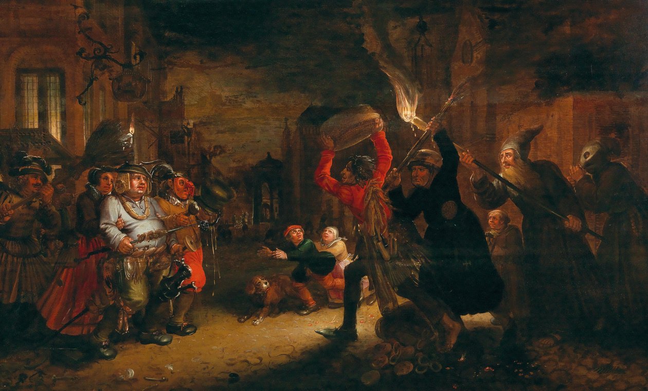 Harc karnevál és nagyböjt között, 17. század eleje... alkotó: David Vinckboons