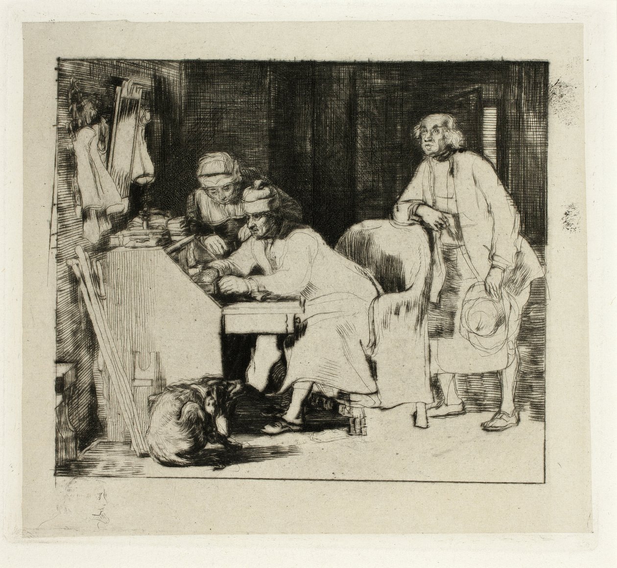 Egy úriember az íróasztalánál alkotó: David Wilkie