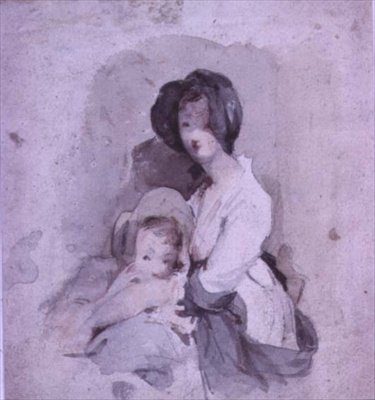 Tanulmány a babáról a Peep o Day Boyban alkotó: David Wilkie