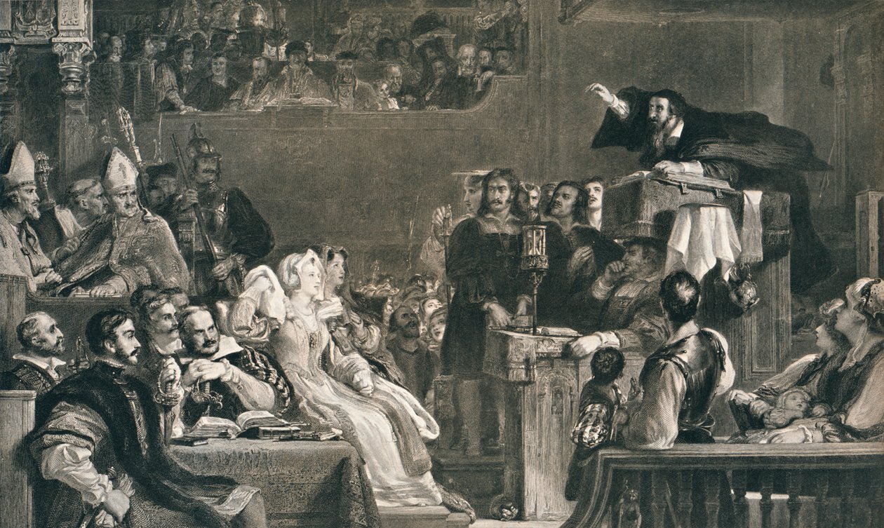 John Knox prédikál a kongregáció urai előtt, 1559. június 10., 1827, 1912 alkotó: David Wilkie