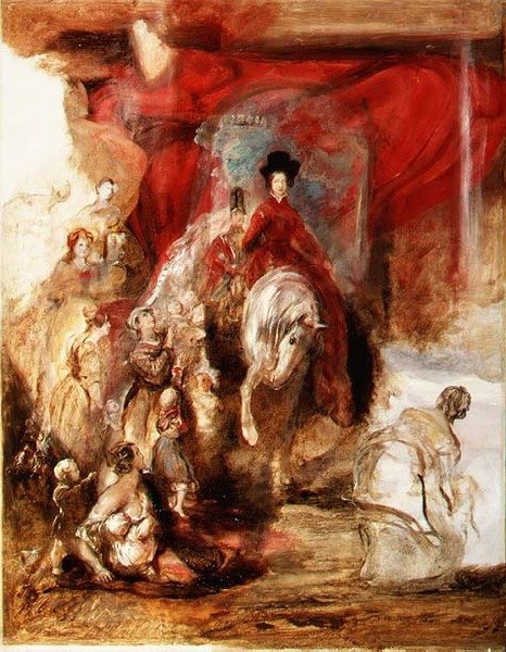 Viktória királynő lóháton alkotó: David Wilkie