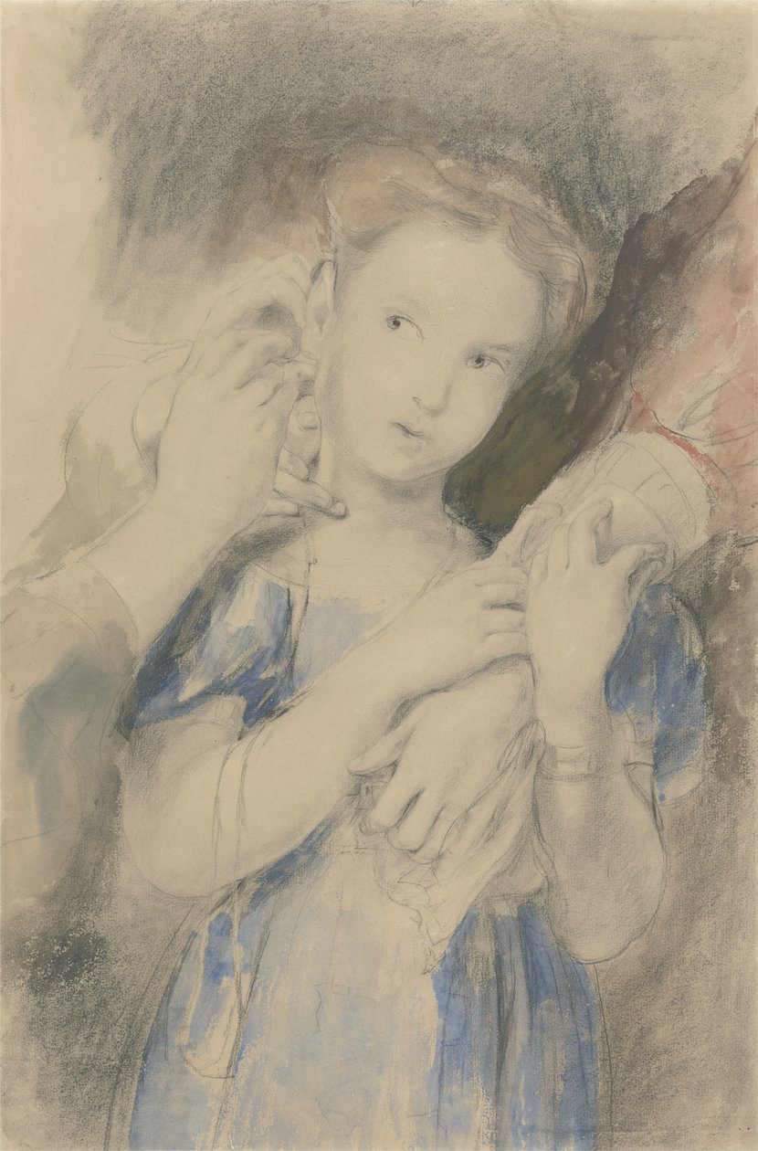 Tanulmány az első fülgyűrűhöz (wc, grafit és kréta papíron) alkotó: David Wilkie