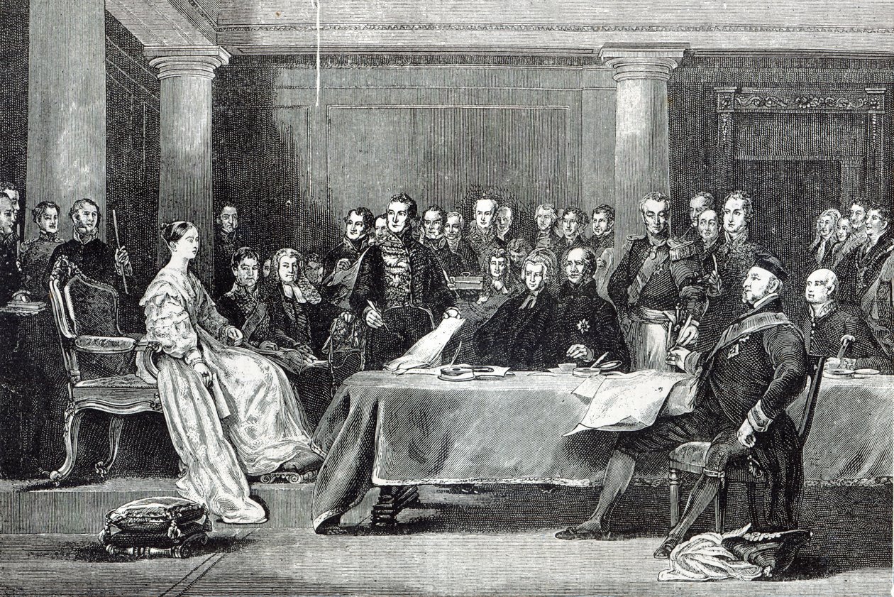 A királynő első tanácsa, a „Szabadidő órából”, 1888 alkotó: David Wilkie