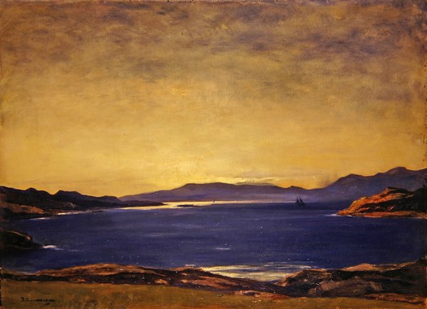 Este, Firth of Lorn (olaj, vászon) alkotó: David Young Cameron