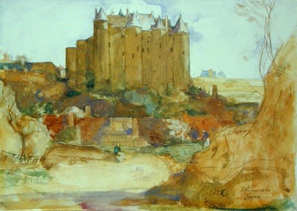 Luynes a Loire-on (akvarell ceruza fölött, papíron) alkotó: David Young Cameron