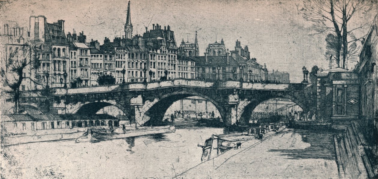 Pont Neuf: első tábla a párizsi készletből, 1904 alkotó: David Young Cameron